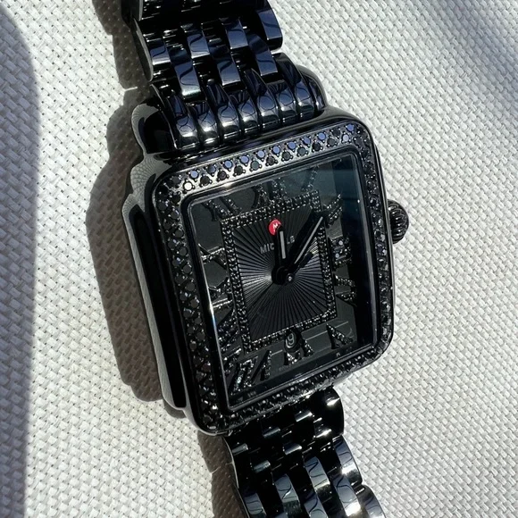 Brand New in Box Black Michele Deco Noir Diamond Watch 06T000215 - Picture 6 of 17